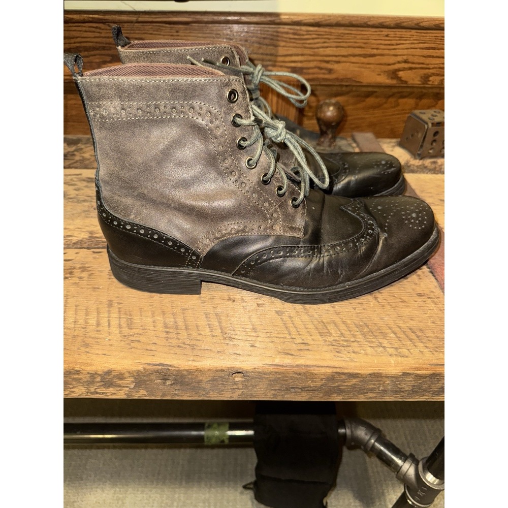 Aston Grey Collection Staten Bowler 500111 Suede Leather Ankle Boots, Black 11.5